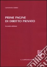 Prime pagine di diritto privato libro