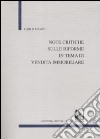 Note critiche sulle riforme in tema di vendita immobiliare libro di Mazzù Carlo