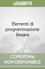 Elementi di programmazione lineare