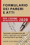 Formulario dei pareri e atti per l'esame di avvocato 2020. Formule commentate di civile e penale con schemi e svolgimenti guidati libro