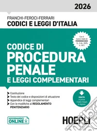 Codice di procedura penale e leggi complementari 2026. Nuova ediz. libro