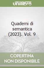 Quaderni di semantica (2023). Vol. 9 libro