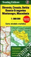 Slovenia, Croazia, Serbia, Bosnia-Erzegovina, Montenegro, Macedonia 1:800.000. Carta stradale e turistica libro