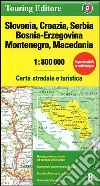 Slovenia, Croazia, Serbia, Bosnia Erzegovina, Montenegro, Macedonia 1:800.000. Carta stradale e turistica libro