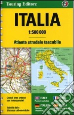 Italia Atlante stradale tascabile 1:500.0000. Ediz. multilingue libro