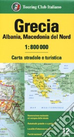 Grecia, Albania ,Macedonia del Nord 1:800.000. Carta stradale e turistica libro