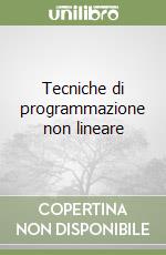 Tecniche di programmazione non lineare libro