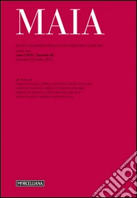 Maia. Rivista di letterature classiche (2015). Vol. 3 libro