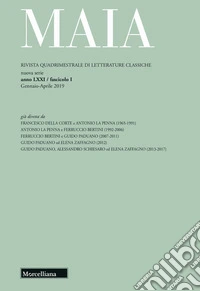 Maia. Rivista di letterature classiche (2019). Vol. 1 libro