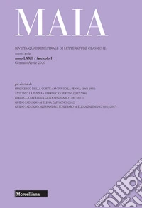 Maia. Rivista di letterature classiche (2020). Vol. 1 libro