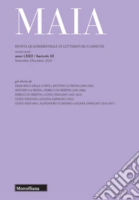Maia. Rivista di letterature classiche (2020). Vol. 3 libro
