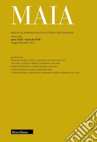 Maia. Rivista di letterature classiche (2023). Vol. 2-3: Virgilio, Eneide libro