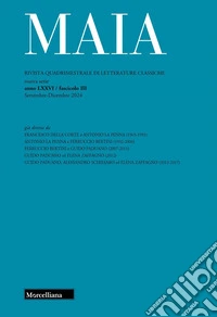 Maia. Rivista di letterature classiche (2024). Vol. 3 libro