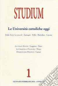 Studium (2016). Vol. 1: Le università cattoliche oggi libro