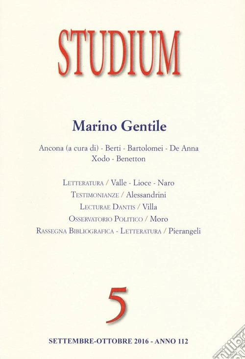 Studium (2016). Vol. 5: Marino Gentile