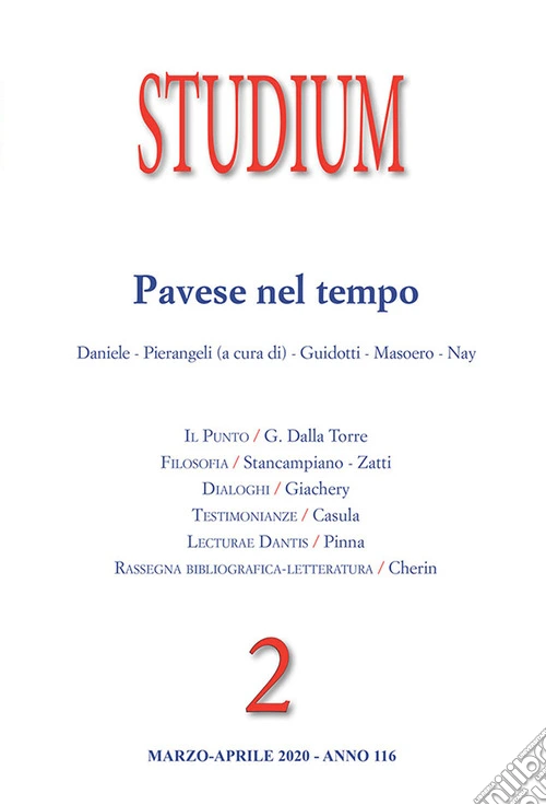 Studium (2020). Vol. 2: Pavese nel tempo
