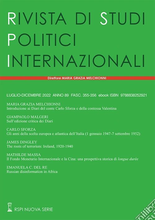 Rivista di studi politici internazionali (2022). Vol. 3-4