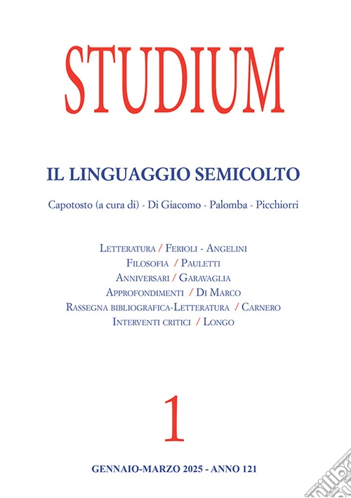 Studium (2025). Vol. 1: Il linguaggio semicolto
