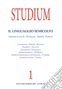 Studium (2025). Vol. 1: Il linguaggio semicolto libro