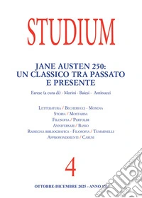 Studium (2025). Vol. 4: Jane Austen 250: un classico tra passato e presente libro
