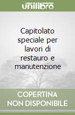 Capitolato speciale per lavori di restauro e manutenzione libro