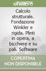 Calcolo strutturale. Fondazione Winkler e rigida. Plinti in opera, a bicchiere e su pali. Software libro