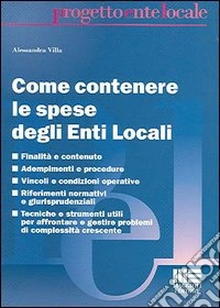 Come contenere le spese degli enti locali libro