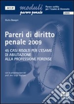 Pareri di diritto penale 2009 libro