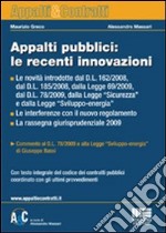 Appalti pubblici: le recenti innovazioni libro