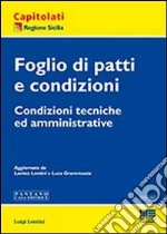 Foglio di patti e condizioni libro