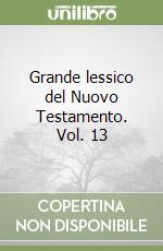 Grande lessico del Nuovo Testamento. Vol. 13 libro