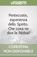 Pentecoste, esperienza dello Spirito. Che cosa ne dice la Bibbia? libro