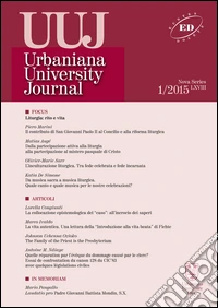 Urbaniana University Journal. Euntes Docete (2015). Vol. 1: Liturgia: rito e vita libro
