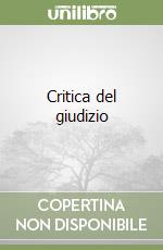 Critica del giudizio libro