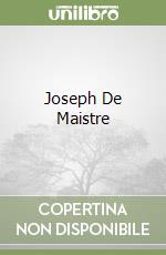 Joseph De Maistre libro