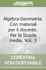 Algebra-Geometria. Con materiali per il docente. Per la Scuola media. Vol. 3 libro