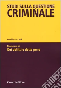 Studi sulla questione criminale (2016) libro