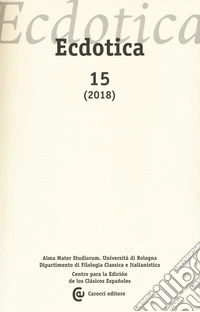 Ecdotica (2018). Vol. 15 libro
