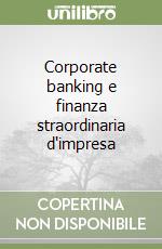 Corporate banking e finanza straordinaria d'impresa libro