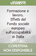 Formazione e lavoro. Effetti del Fondo sociale europeo sull'occupabilità in Italia libro