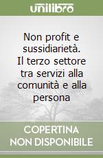 Non profit e sussidiarietà. Il terzo settore tra servizi alla comunità e alla persona libro