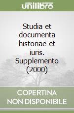 Studia et documenta historiae et iuris. Supplemento (2000)