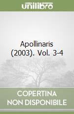 Apollinaris (2003). Vol. 3-4 libro