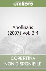 Apollinaris (2007) vol. 3-4 libro
