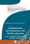 Introduzione all'istituzione del diritto africano. Dalla consuetudine alle influenze coloniali-religiose libro