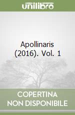 Apollinaris (2016). Vol. 1 libro