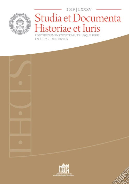 Studia et documenta historiae et iuris (2019). Vol. 85