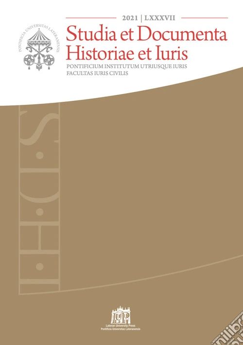 Studia et documenta historiae et iuris (2021). Vol. 87