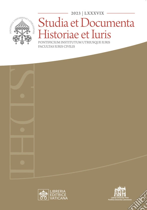 Studia et documenta historiae et iuris (2023). Vol. 89