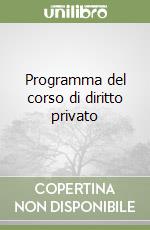Programma del corso di diritto privato